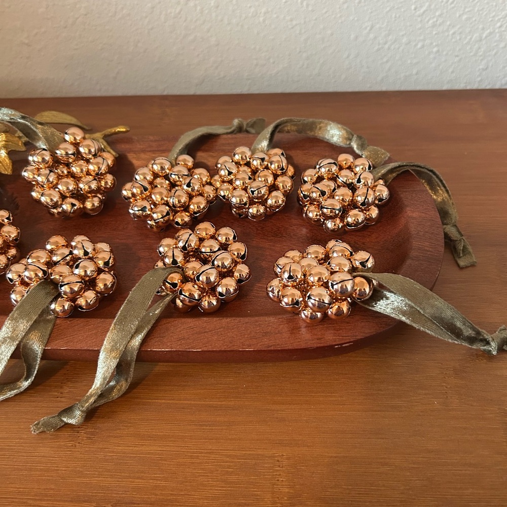8 Elegant Rose Gold Holiday Ornament Set